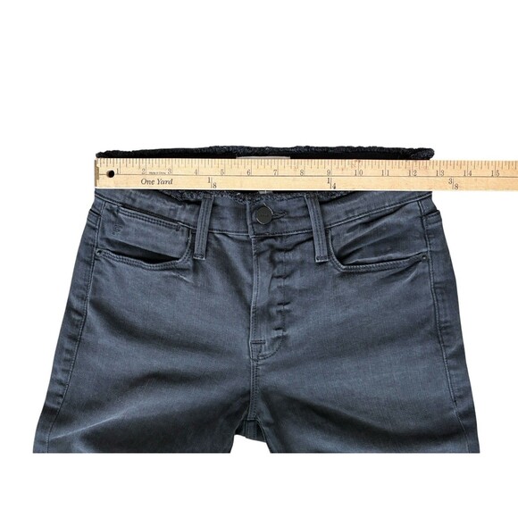 Frame Le High Skinny Jeans Women's Size 25 Black Stretch Raw Edge Waist and Hem - Picture 7 of 13
